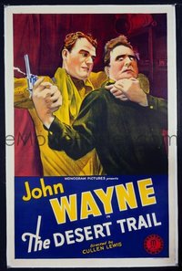 JW 092 DESERT TRAIL linen one-sheet movie poster R39 John Wayne close-up!