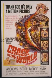 r481 CRACK IN THE WORLD one-sheet movie poster '65 Dana Andrews