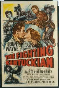 JW 243 FIGHTING KENTUCKIAN one-sheet movie poster '49 John Wayne in buckskin!