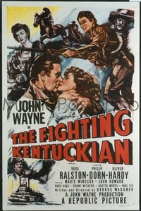 JW 244 FIGHTING KENTUCKIAN one-sheet movie poster R55 John Wayne in buckskin!