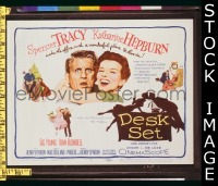 Y082 DESK SET title lobby card '57 Spencer Tracy, Hepburn