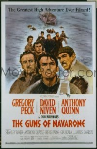 r712 GUNS OF NAVARONE one-sheet movie poster '61 Gregory Peck, Niven, Quinn