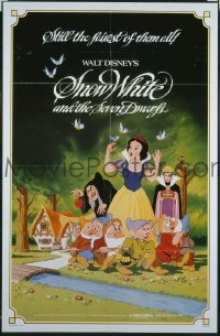 Q597 SNOW WHITE & THE 7 DWARFS one-sheet movie poster R83 Disney