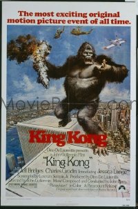 r866 KING KONG one-sheet movie poster '76 BIG Ape, Jessica Lange