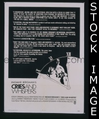 A182 CRIES & WHISPERS one-sheet movie poster '72 Ingmar Bergman
