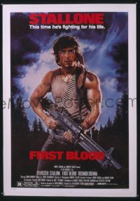 P018 1st BLOOD one-sheet movie poster '82 Rambo, Sylvester Stallone