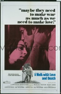#345 WALK WITH LOVE & DEATH 1sh '69 Huston 