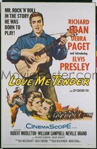 v421 LOVE ME TENDER linen 1sh '56 first Elvis Presley!