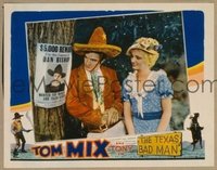 t063 TEXAS BAD MAN #3 movie lobby card '32 Tom Mix by wanted poster!