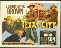 t073 TEXAS CITY #1 half-sheet movie poster '52 Johnny Mack Brown