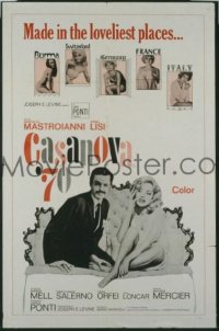 r352 CASANOVA '70 one-sheet movie poster '65 Mastroianni, Virna Lisi