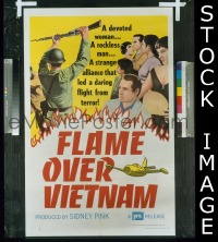 #1261 FLAME OVER VIETNAM 1sh '67 Nam film! 