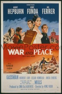 #690 WAR & PEACE 1sh '56 Audrey Hepburn,Fonda 