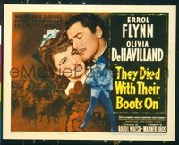 1350 THEY DIED WITH THEIR BOOTS ON title lobby card '41 Flynn as Custer!