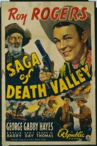 324 SAGA OF DEATH VALLEY linen, signed by Roy Rogers 1sheet
