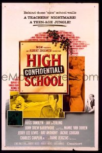 P833 HIGH SCHOOL CONFIDENTIAL one-sheet movie poster '58 Van Doren