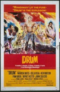 r555 DRUM one-sheet movie poster '76 Ken Norton, blaxploitation!