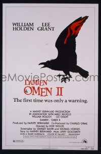 A212 DAMIEN OMEN 2 one-sheet movie poster '78 William Holden, Lee Grant