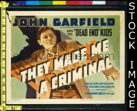 Y345 THEY MADE ME A CRIMINAL title lobby card '39 John Garfield