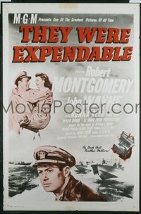 JW 228 THEY WERE EXPENDABLE one-sheet movie poster R50s John Wayne in WWII!