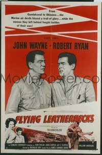 JW 254 FLYING LEATHERNECKS one-sheet movie poster R56 John Wayne as a Marine!