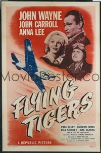 JW 204 FLYING TIGERS one-sheet movie poster R48 John Wayne, WWII airplanes!