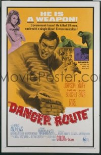 P455 DANGER ROUTE one-sheet movie poster '68 Carol Lynley