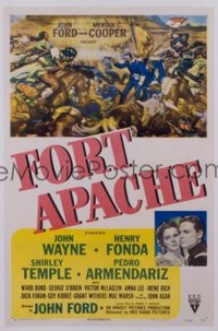 JW 235 FORT APACHE linen one-sheet movie poster '48 John Wayne and John Ford!