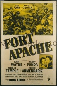 JW 236 FORT APACHE one-sheet movie poster R53 John Wayne, Henry Fonda