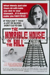 #189 HORRIBLE HOUSE ON THE HILL 1sh '74 wild! 