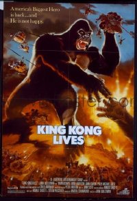 H631 KING KONG LIVES one-sheet movie poster '86 ape and army!