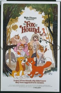 P680 FOX & THE HOUND one-sheet movie poster '81 Walt Disney