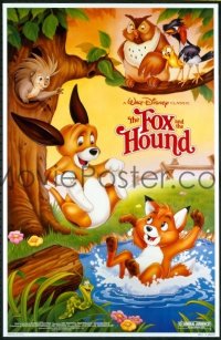 #7724 FOX & THE HOUND 1sh R88 Disney 