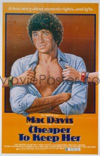 r389 CHEAPER TO KEEP HER one-sheet movie poster '80 Mac Davis