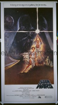 #7821 STAR WARS 3sh '77 George Lucas classic sci-fi epic, great art by Tom Jung!