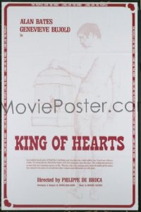 r869 KING OF HEARTS one-sheet movie poster R74 Bates, Bujold