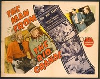 t155 MAN FROM THE RIO GRANDE style B half-sheet movie poster '43 Red Barry