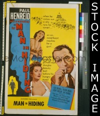 #1781 MAN IN HIDING 1sh '53 film noir 
