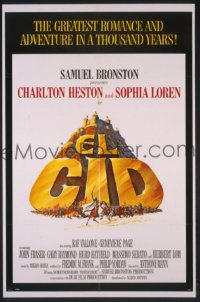 P553 EL CID one-sheet movie poster '61 Charlton Heston, Sophia Loren