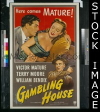 #7645 GAMBLING HOUSE 1sh '51 Terry Moore