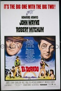 t290 EL DORADO linen one-sheet movie poster '66 John Wayne, Robert Mitchum