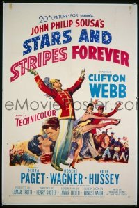 Q634 STARS & STRIPES FOREVER one-sheet movie poster '53 Clifton Webb