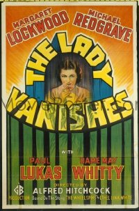 #205 LADY VANISHES one-sheet movie poster '38 English Alfred Hitchcock!!
