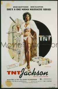 s356 TNT JACKSON one-sheet movie poster '74 black hit woman, John Solie art!
