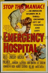 #251 EMERGENCY HOSPITAL 1sh '56 Reed, Lindsay 