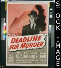 #160 DEADLINE FOR MURDER 1sh '46 film noir! 