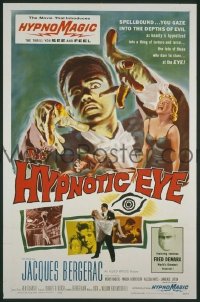 HYPNOTIC EYE 1sh '60 Jacques Bergerac, cool hypnosis art, stare if you dare!