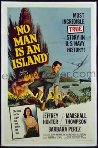 A895 NO MAN IS AN ISLAND one-sheet movie poster '62 Jeffrey Hunter