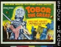 K409 TOBOR THE GREAT title lobby card '54 funky robot!
