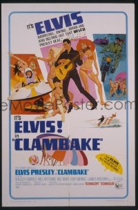 P391 CLAMBAKE one-sheet movie poster '67 Elvis Presley